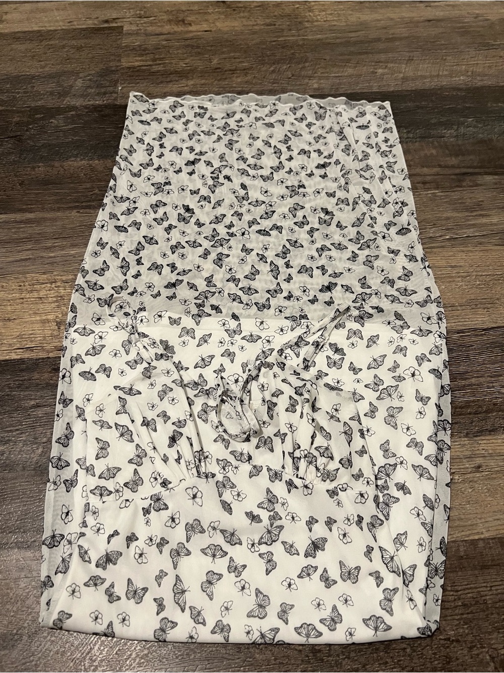 White Butterfly Print Women’s dress
